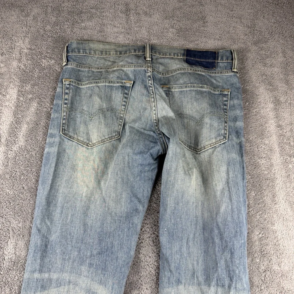 Levis Straight Leg Jeans Mens‎ 34x31 Blue Light Wash Denim Low Rise